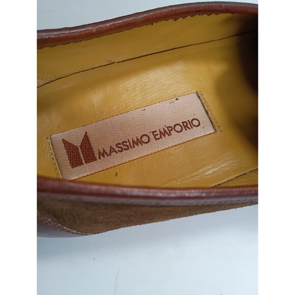 Massimo Emporio Men Size 9 Brown Suede Leather Dress Shoes horsebit theme main image 8